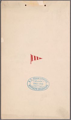 an envelope with a red and white flag on it