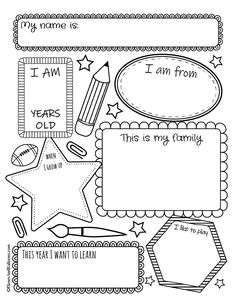 All about me back to school worksheets for kindergarten or preschool. Fun free printable! #kindergarten #backtoschool All About Me Preschool Theme, About Me Worksheet, Me Worksheet, Me Preschool Theme, All About Me Poster, All About Me Printable, Back To School Worksheets, All About Me Worksheet, All About Me Preschool