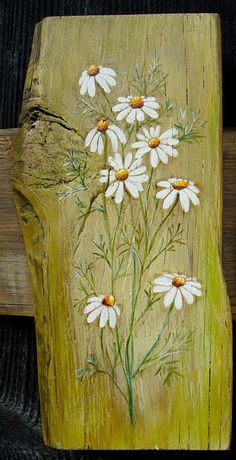 an image of some flowers painted on a piece of wood with the caption save to screenshots