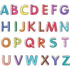 the alphabet is made up of different colored letters