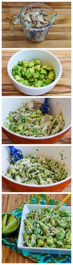 three pictures showing the steps to make broccoli casserole in different stages