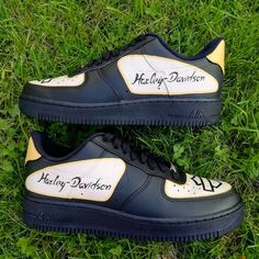 Harley Davidson Air Force 1 Custom Check more at https://danielcustoms.com/product/harley-davidson-air-force-1-custom/ Custom Harley Davidson, Personalized Shoes, Shoes Custom