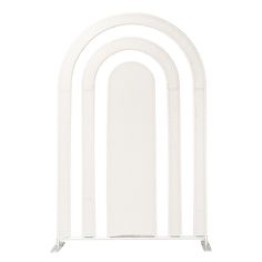 Spandex Cover for Rainbow Multi-Tier Arch (3 pc/set) - Ivory 120 Round Tablecloth, Tone Words, Backdrop Stands, Flower Panels, White Rainbow, Backdrop Stand, Round Tablecloth, Chair Covers, Classic Beauty