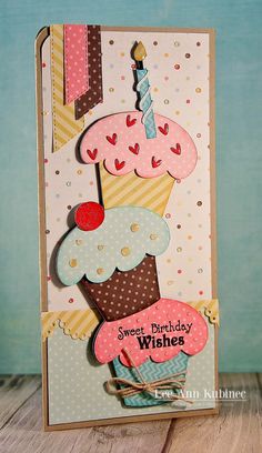 a birthday card with a cupcake on it