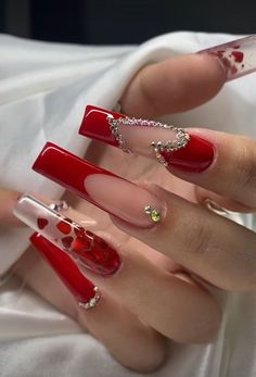 Unghie Sfumate, Nails Design With Rhinestones