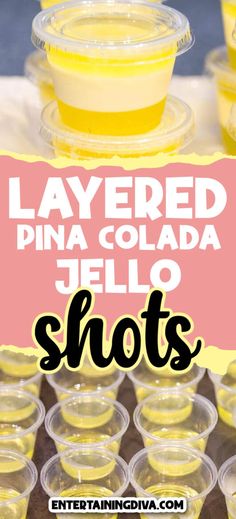 Layered Pina Colada Jello Shots (With Coconut Cream Pudding)