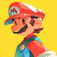 the mario bros character is wearing a red hat