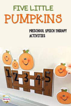 five little pumpkins preschool speech therapy activities for kids to practice numbers and counting skills