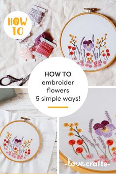 how to embroider flowers in 5 simple ways with lovecrafts embroidery kit