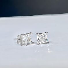 Mens 1 carat stud earrings Earrings Men, Mens Earrings Studs, Men Earrings, Square Earrings, Square Cut, 1 Carat, Stud Earring, Jewelry Earrings Studs, Beauty Book