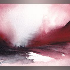 an abstract painting with red and white colors