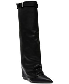 in stock Tall Dress, Tall Dresses, Dress Boots, Knee High Leather Boots, Girls Boots, Dress With Boots, Wedge Heels, Knee High Boots, Black Boots