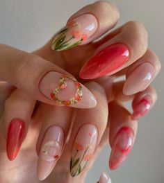 Tulip Nails, Vintage Nails, Soft Nails, Pretty Nail Art, Glam Nails, Pink Nail