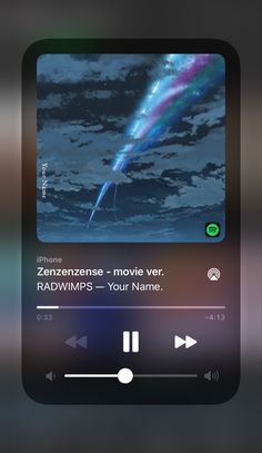 an iphone screen with the music player on it