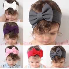 Toddler Kids Gray Bow Head Wrap Turban Hairband, Big Headband, Big Headbands, Bow Hairband, Head Wrap Headband, Toddler Bows, Baby Hair Accessories, Flower Girl Hairstyles, Bow Accessories