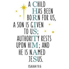 a christmas card with an image of a star and the words, jesus has been born for