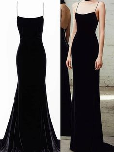 Fitted Evening Dress With Sweep Train For Black-tie Events, Classic Fitted Prom Dress, Classic Black Fitted Evening Dress, Fitted Sleeveless Gown For Black-tie Events, Fitted Solid Dresses With Sweep Train, Fitted Solid Dress With Sweep Train, Classic Fitted Full-length Dress, Fitted Dresses For Black-tie Events, Black Full-length Dresses For Black-tie Events