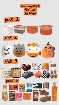 a bunch of different items that are in the shape of pumpkins