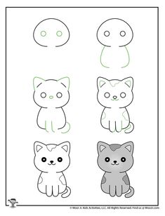 four different types of cats that are in the shape of speech bubbles