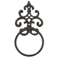 an iron towel ring on a white background