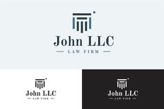 the logo for john llc law firm, which has been designed to look like it is