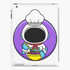 an astronaut with a cake in his hand on a white background photographic print for t - shirts