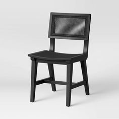 a black chair that is on a white background