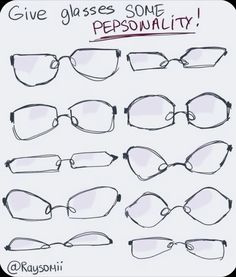 some glasses that have been drawn to look like they are being used for eyeglasses