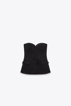 Strapless Bustier, Bralette Top, Bustier Top, Bustiers, Tops Fall, Zara United States, Covered Buttons, Sweetheart Neckline, Fashion Inspo Outfits