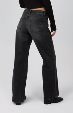 The Nova is our new slouchy wide-leg jean—featuring a mid rise and relaxed fit for all-day ease. Crafted from our semi-stretch denim, they provide a lived-in look without compromising on comfort. TRUE TO SIZE Suggested to size-up for a slouchier look. Mid-Rise Wide Leg Jeans  Front Rise: 9.5" Inseam: 31" Regular Hem Available in Plus Sizes: Size 24 - 42 Model is 5'9" Tall / Wearing a size 26 79% Cotton 20% Recycled Cotton 1% Spandex Machine wash cold / Tumble dry low Black Wide Leg Jeans, High Rise Wide Leg Jeans, Recycled Cotton, Mid Rise, Wide Leg Jeans, Stretch Denim, Wide Leg, Nordstrom, Relaxed Fit