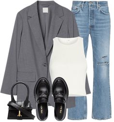 Classic Style Outfits, Looks Party, Grey Blazer, Outfit Casual, Elegant Outfit, Outfits Casuales