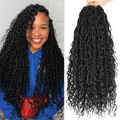 PRICES MAY VARY. Quality: Made from high-quality, synthetic hair fibers, our Goddess locs crochet hair offer the perfect balance of softness and durability. The natural-looking texture mimics real hair, ensuring a seamless blend with your natural hair. suitable for any occasion and season,last long time. Packing:8 Packs/Lot,12 Strands/Pack,Total 96 Strands,Usually 6-8 Pack Is Enough For a Full Head.We Have Upgraded The Goddess Locs Crochet Hair,It Is Not Easy To Tangle,When You Are Finished Inst Faux Locs Goddess, Goddess Locs Crochet, Faux Locs Crochet, Crochet Faux Locs, Small Curls, Boho Locs, Hair For Black Women, Locs Crochet, Goddess Locs