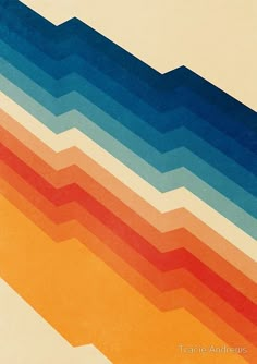 an orange, blue, and white abstract background with wavy lines in different colors on top of each other