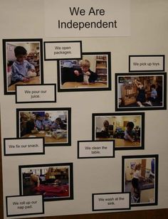 a bulletin board with pictures and words on it that say, we are independents