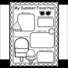 an ice cream sundae with the words, my summer favorites and some other things to