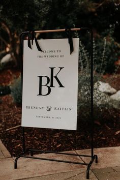 a welcome sign for the bride and groom