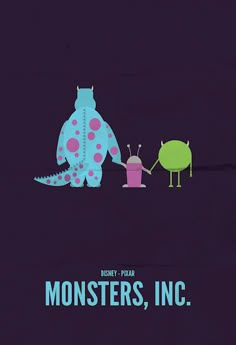 monsters, inc movie poster from the disney pixar film's animated series