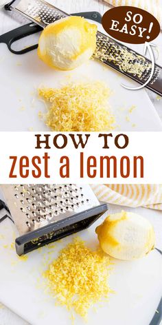 how to zest a lemon on a cutting board with grater and grater