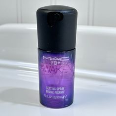 New without box, But never been used or tried. MAC FIX+ plus AWAKE Setting Spray Limited Edition Travel Size 1 oz/30 ml A mood-altering, scented, mini fix+ setting spray inspired by awakened violet energy – a vibe that’s infused with tea leaf and floral accords to make you feel vibrant and alert. Mac Fix Plus, Mac Fix, New Mac, Tea Leaf, Setting Spray, Tea Leaves, Travel Size, Make You Feel, Travel Size Products