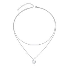 PRICES MAY VARY. Length of the flength of the first layer:13" ,second layer length:16", 2 inches extender.irst layer:15" ,second layer length:18". 【High quality】- made of hypoallergenic sterling silver, lead-free and nickel-free to ensure our health. Our dainty necklace is suitable many occasions. Comes in a box and silver polishing cloth. no wrapping needed. After-sales service: 3 months of no artificial damage, full refund, or free replacement guarantee. if you have any problems with jewelry f Famous Jewelry, Accessory Inspo, Sterling Silver Choker, Layered Chokers, Jewelry Chain, Heart Choker, Silver Choker, Girl Jewelry, Sterling Jewelry