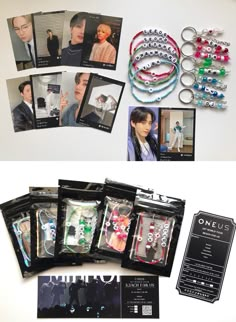 the contents of an assortment of bracelets and necklaces are shown in this image