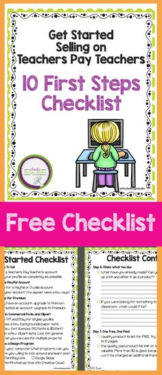 the first steps to checklist is shown in this printable poster for teachers and parents