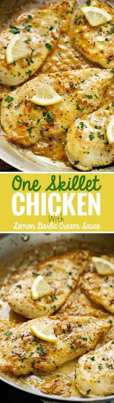 one skillet chicken with lemons and parsley