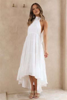 Dreaming of the days under the spring sun on the coast of Italy. We'll be styling ours with lace up sandals and loose curls. Coast Of Italy, Floaty Maxi Dress, Maxi Dress White, Spring Maxi Dress, Knit Maxi Skirt, Strapless Maxi, Strapless Maxi Dress, Loose Curls, Lace Up Sandals