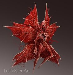 a red flower that is on top of a gray background with the words leskelieaut above it