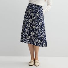 Dress this women's Croft & Barrow elastic waist midi skirt up or down. Click on this WOMEN'S GUIDE to find the perfect fit and more! FEATURES A-line silhouette Pull-on styling UnlinedFIT & SIZING 29.75-in. length Midi length hits below the knee Midrise sits on the high hipFABRIC & CARE Rayon plain weave; Polyester, spandex velvet Machine wash Imported Size: Xxl. Color: Navy Blooms. Gender: female. Age Group: adult. Pattern: Leopard Print. Petite Size Chart, Womens Size Chart, Croft & Barrow, Bottom Clothes, Plain Weave, Petite Size, Midi Length, Polyester Spandex, Gender Female