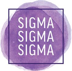 the logo for sigma stigma stigma, with purple and white watercolor paint