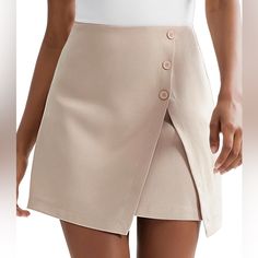 Byinns Women's Mini Skirts High Waisted Casual A Line Button Up Asymmetrical Split Hem Zip Back Workwear Short Skirt Long Khaki Skirt, Elastic Waistband Skirt, Y2k Mini Skirt, Girls Attire, Workwear Shorts, Overall Skirt, Womens Mini Skirts, Khaki Skirt, Printed Pleated Skirt