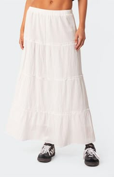 Charlotte Tiered Maxi Skirt Summer Maxi Skirt, Maxi Skirts Summer, White Long Skirt, White Maxi Skirts, High Waisted Maxi Skirt, Tiered Maxi Skirt, Womens Maxi Skirts, Long Skirts For Women, Long Skirts