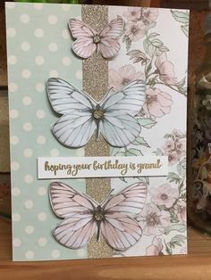 a card with two butterflies on it